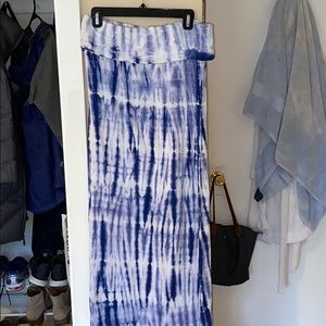 Blue and White Tie Dye Maxi Skirt😍😍